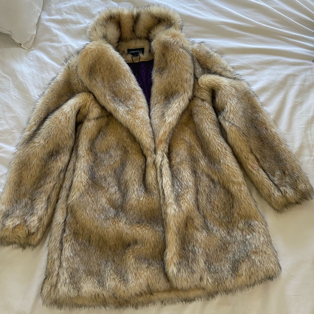 Minkpink faux fur coat